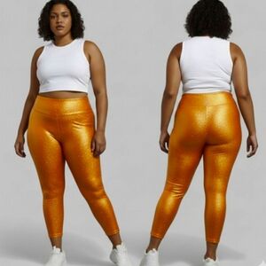 Calia High Rise Shimmer Leggings Burnt Orange XL Carrie Underwood